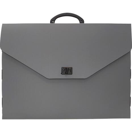 Τσάντα σχεδίου πλαστική 32x43x5cm με χερούλι γκρι